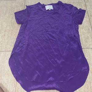 Purple silk blouse with cut on the side
